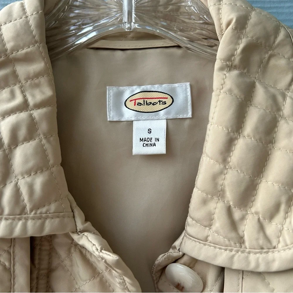 Talbots Quilted Beige Utility Jacket - Picture 2 of 10